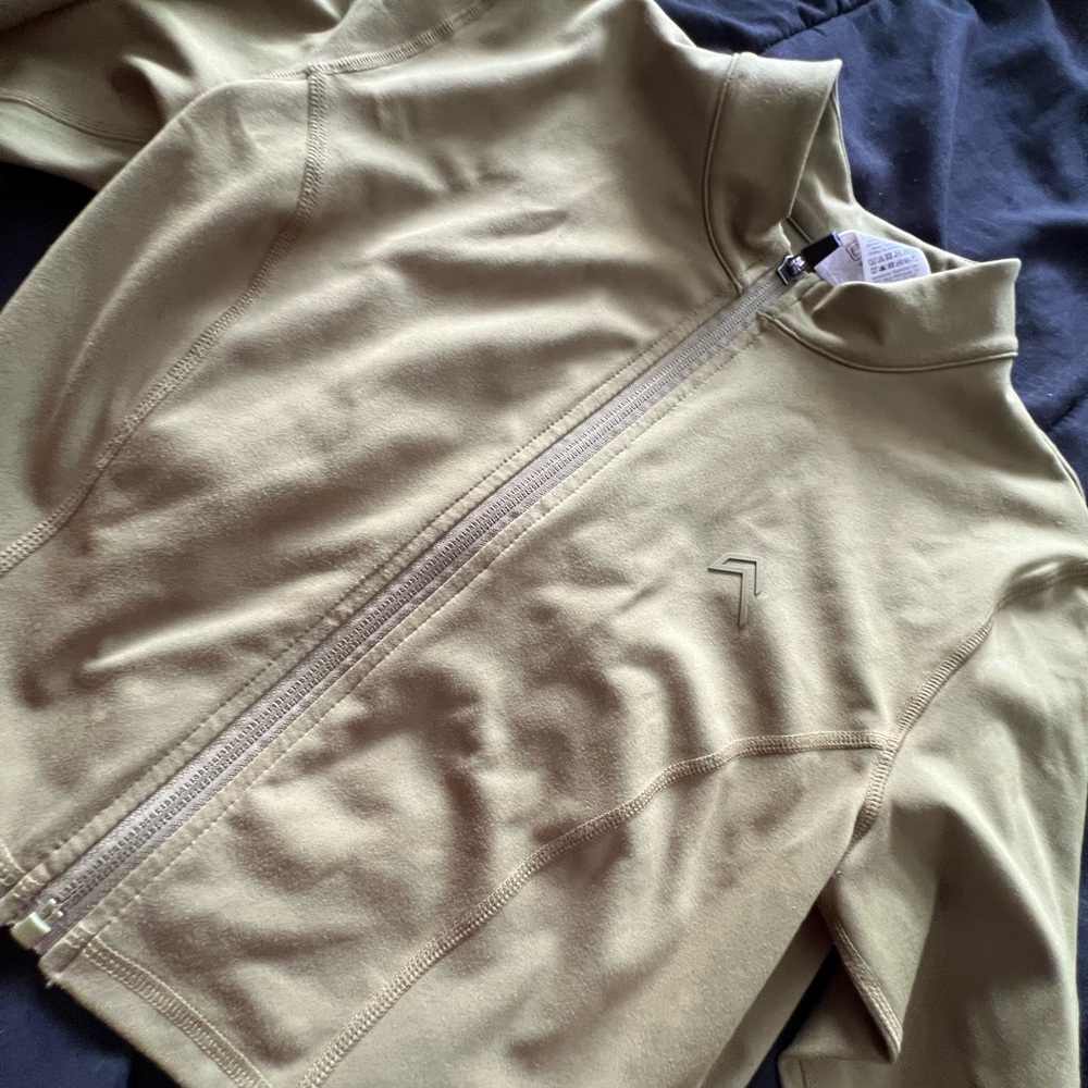 Oner Active Olive Green Women’s Athletic Zip-Up Cropped Jacket NEW